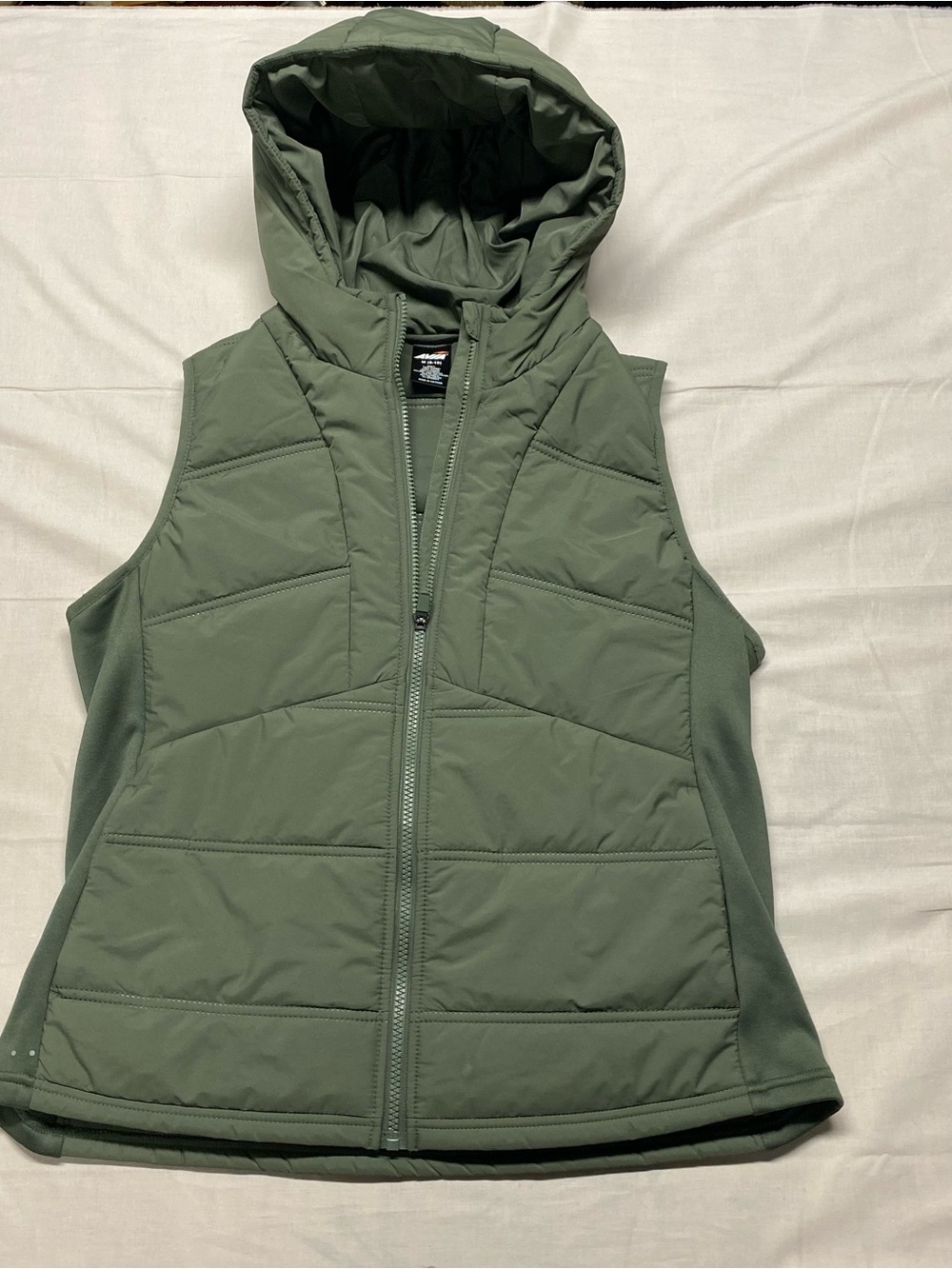 Avia Olive Green Hooded Quilted Vest